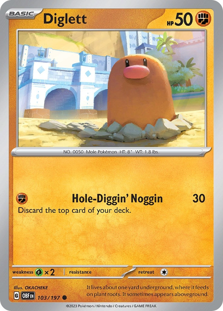 Image for Diglett (103/197) [SV03: Obsidian Flames] - Pokemon