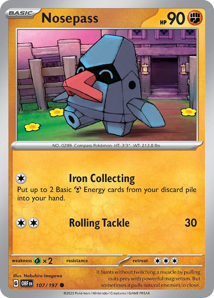 Image for Nosepass (107/197) [SV03: Obsidian Flames] - Pokemon