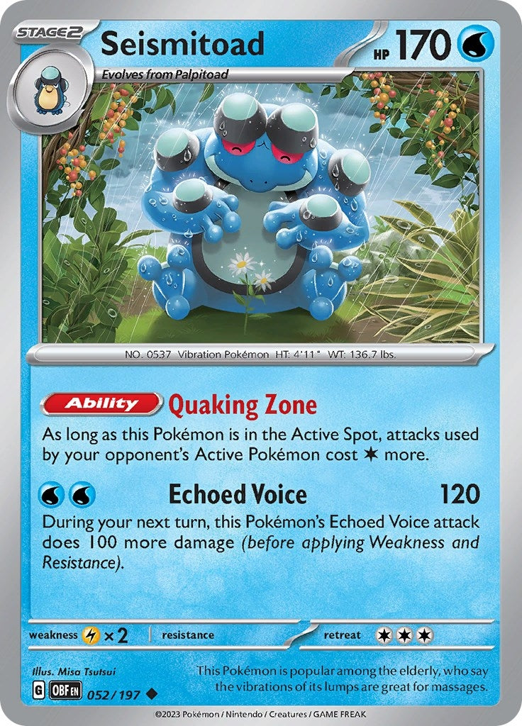 Image for Seismitoad (052/197) [SV03: Obsidian Flames] - Pokemon