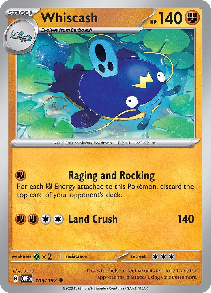 Image for Whiscash (109/197) [SV03: Obsidian Flames] - Pokemon