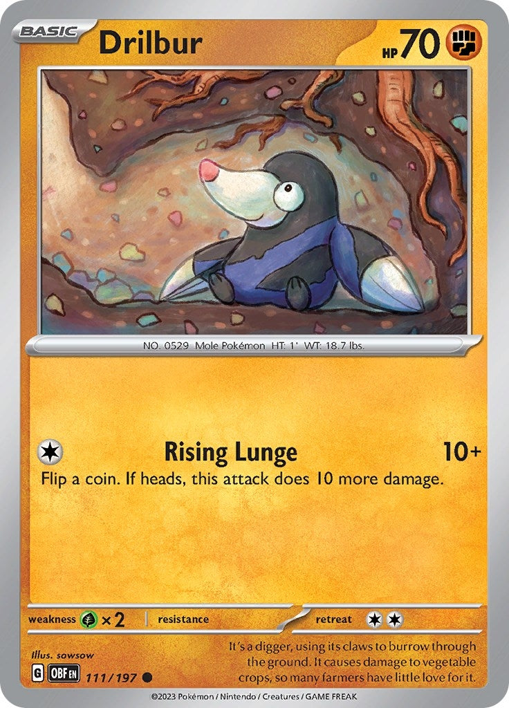 Image for Drilbur (111/197) [SV03: Obsidian Flames] - Pokemon
