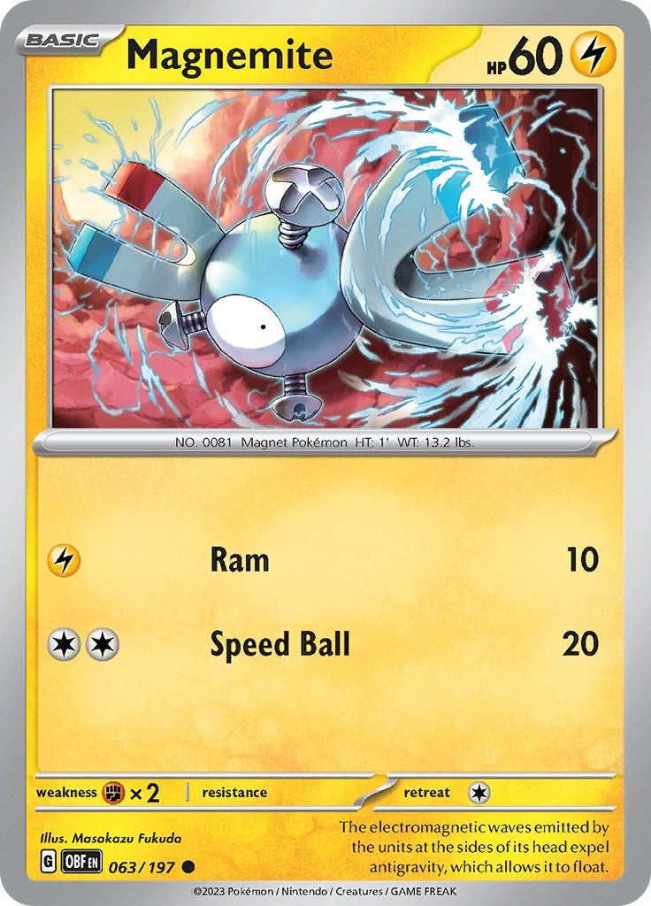 Image for Magnemite (063/197) [SV03: Obsidian Flames] - Pokemon