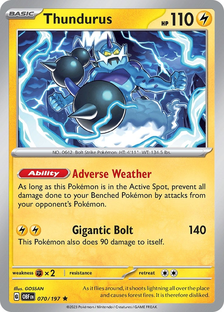 Image for Thundurus (070/197) [SV03: Obsidian Flames] - Pokemon