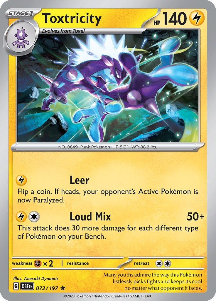 Image for Toxtricity (072/197) [SV03: Obsidian Flames] - Pokemon