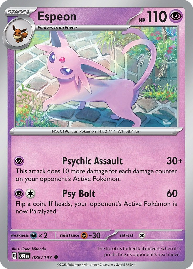 Image for Espeon (086/197) [SV03: Obsidian Flames] - Pokemon