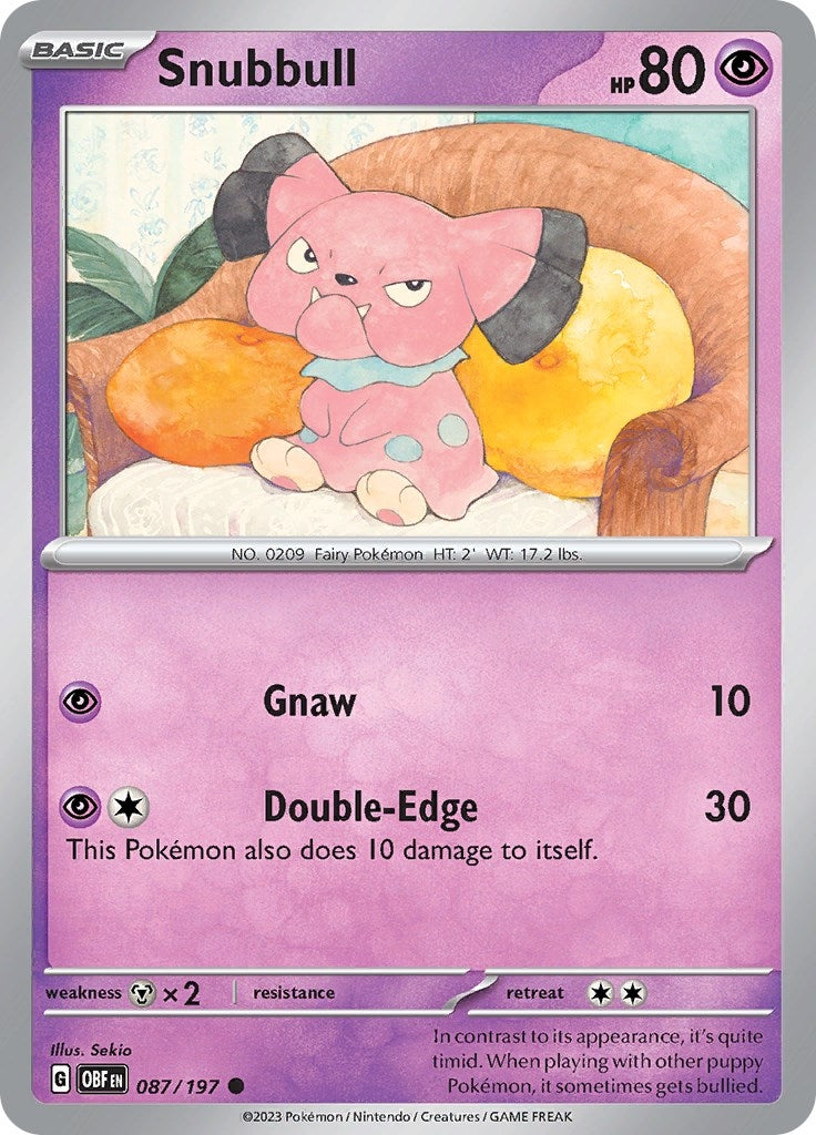 Image for Snubbull (087/197) [SV03: Obsidian Flames] - Pokemon