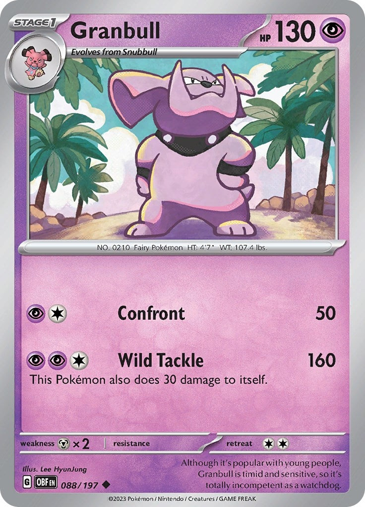 Image for Granbull (088/197) [SV03: Obsidian Flames] - Pokemon