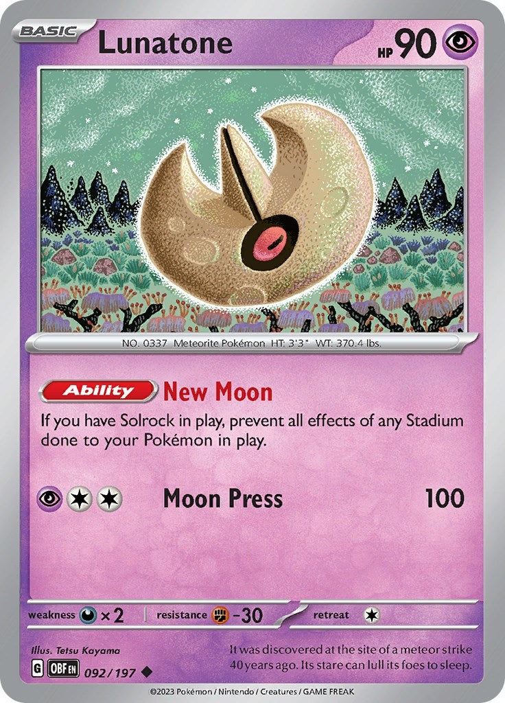 Image for Lunatone (092/197) [SV03: Obsidian Flames] - Pokemon