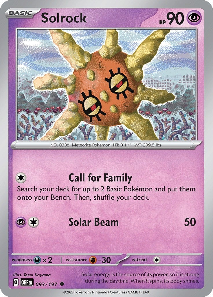 Image for Solrock (093/197) [SV03: Obsidian Flames] - Pokemon