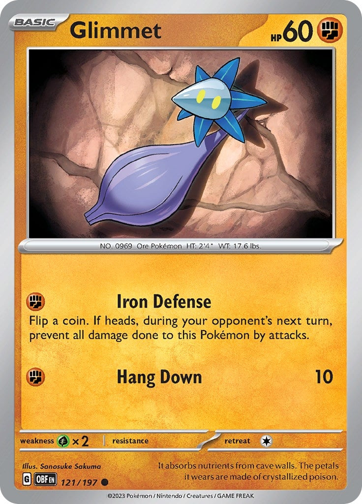 Image for Glimmet (121/197) [SV03: Obsidian Flames] - Pokemon