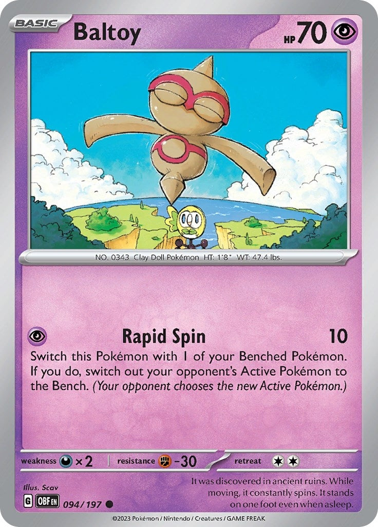 Image for Baltoy (094/197) [SV03: Obsidian Flames] - Pokemon