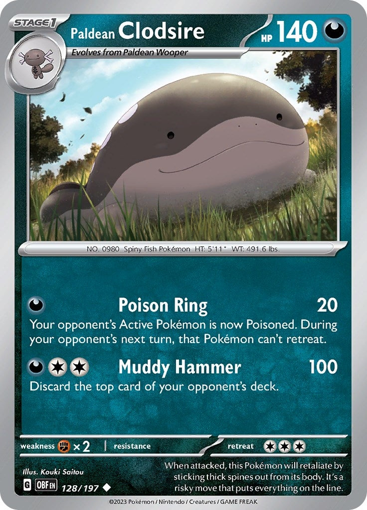 Image for Paldean Clodsire (128/197) [SV03: Obsidian Flames] - Pokemon
