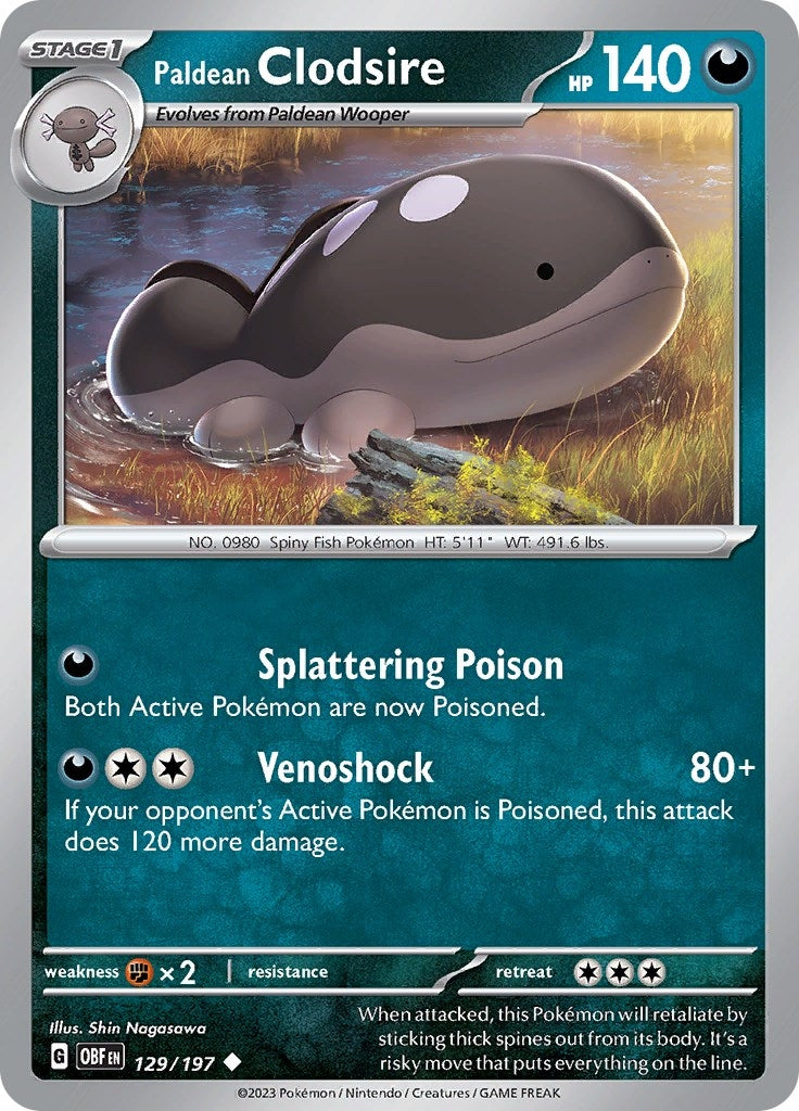 Image for Paldean Clodsire (129/197) [SV03: Obsidian Flames] - Pokemon