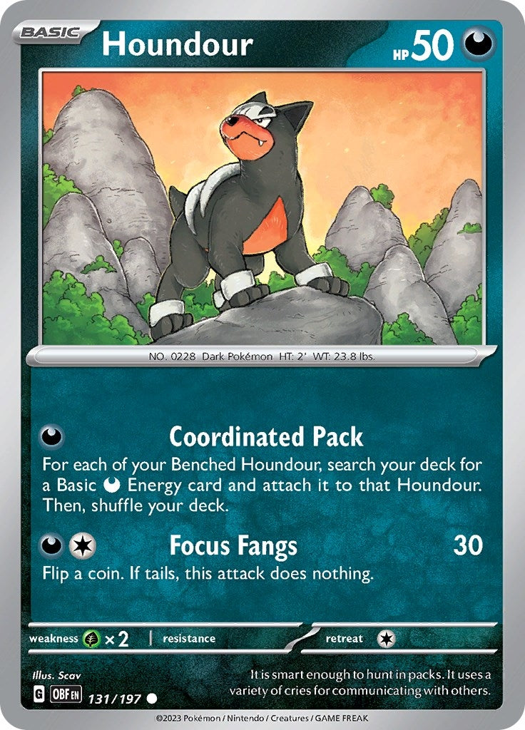 Image for Houndour (131/197) [SV03: Obsidian Flames] - Pokemon