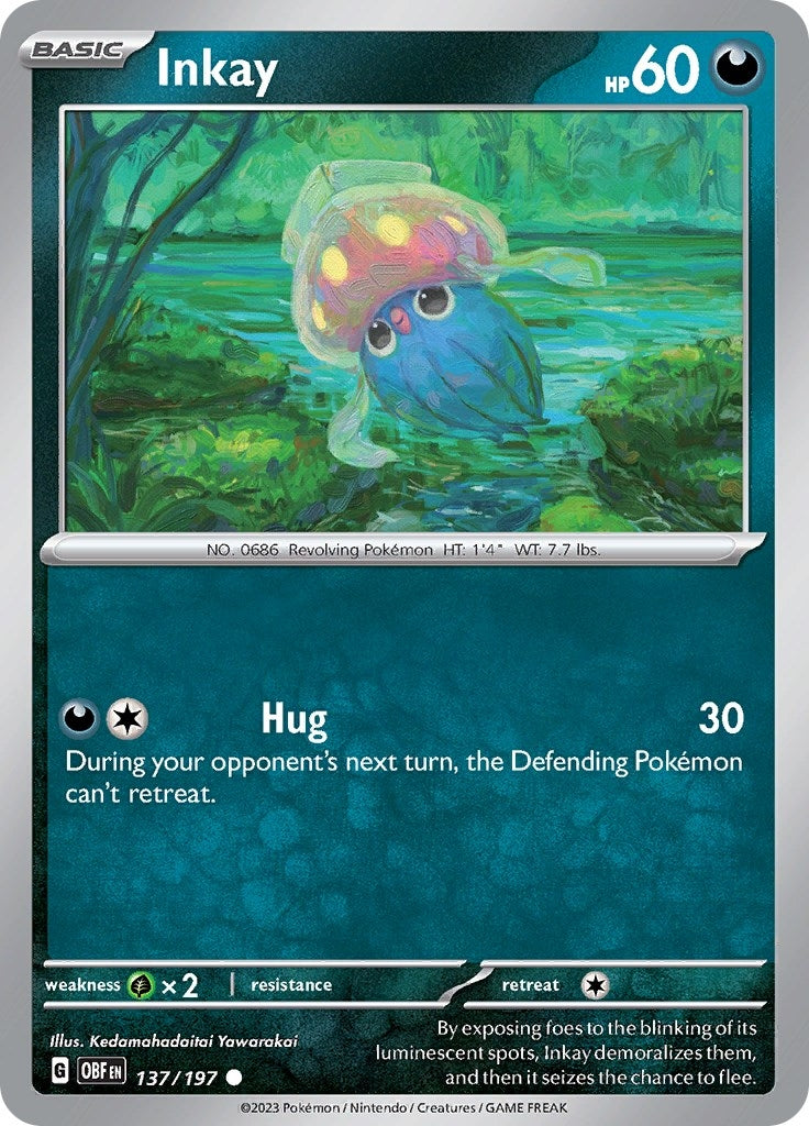 Image for Inkay (137/197) [SV03: Obsidian Flames] - Pokemon