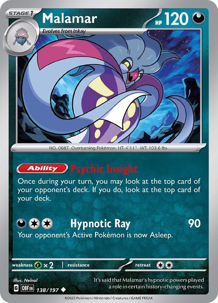 Image for Malamar (138/197) [SV03: Obsidian Flames] - Pokemon