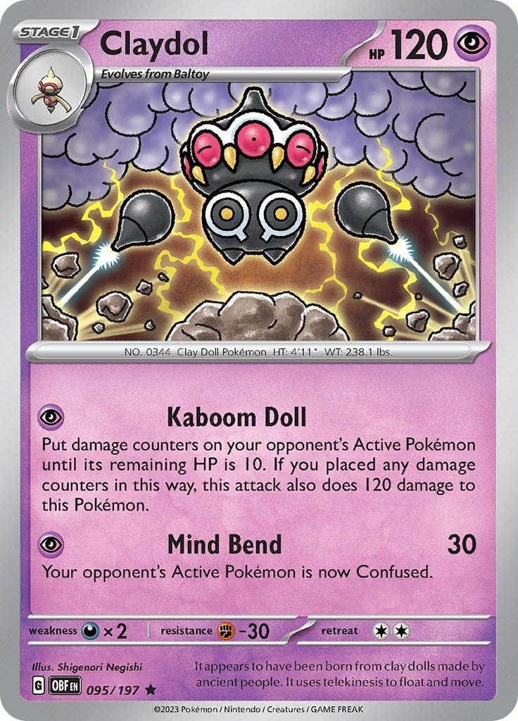 Image for Claydol (095/197) [SV03: Obsidian Flames] - Pokemon
