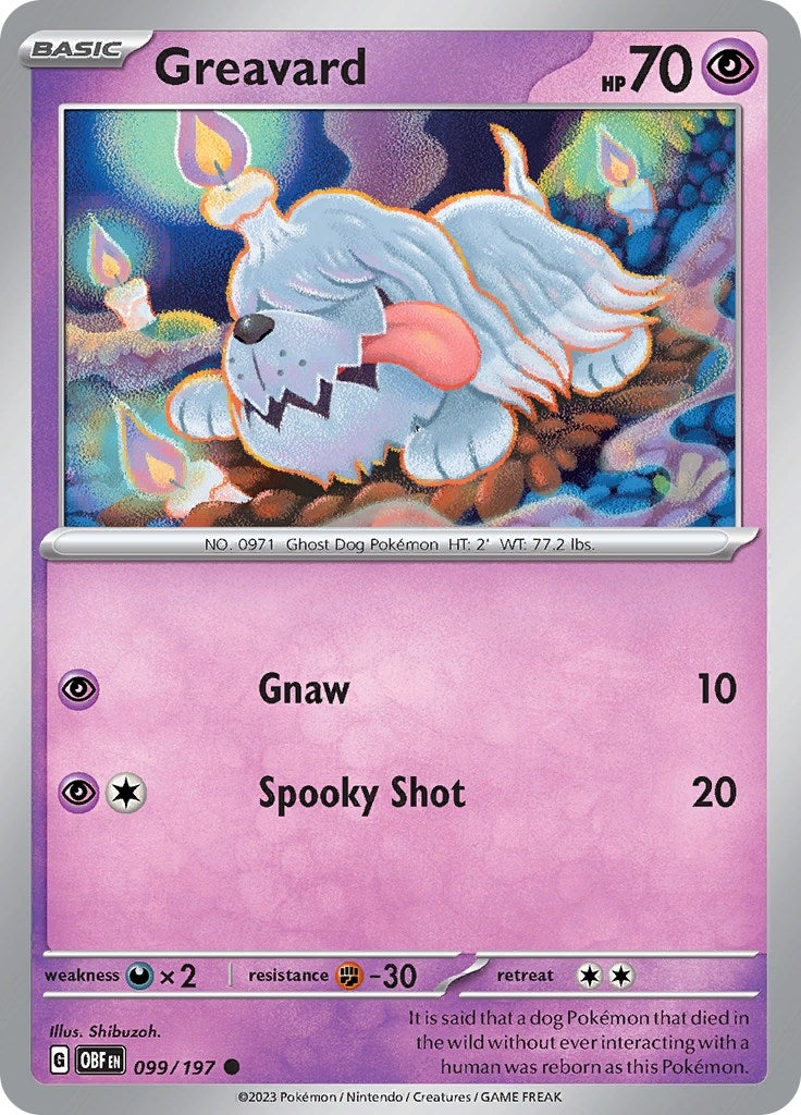 Image for Greavard (099/197) [SV03: Obsidian Flames] - Pokemon