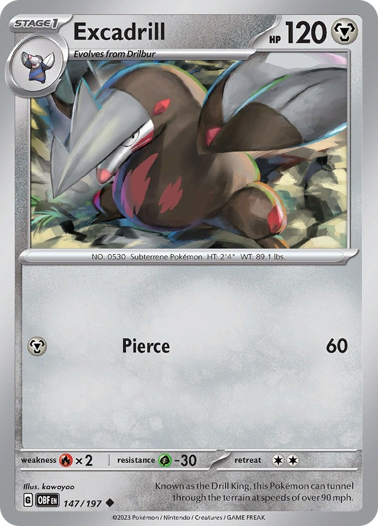 Image for Excadrill (147/197) [SV03: Obsidian Flames] - Pokemon