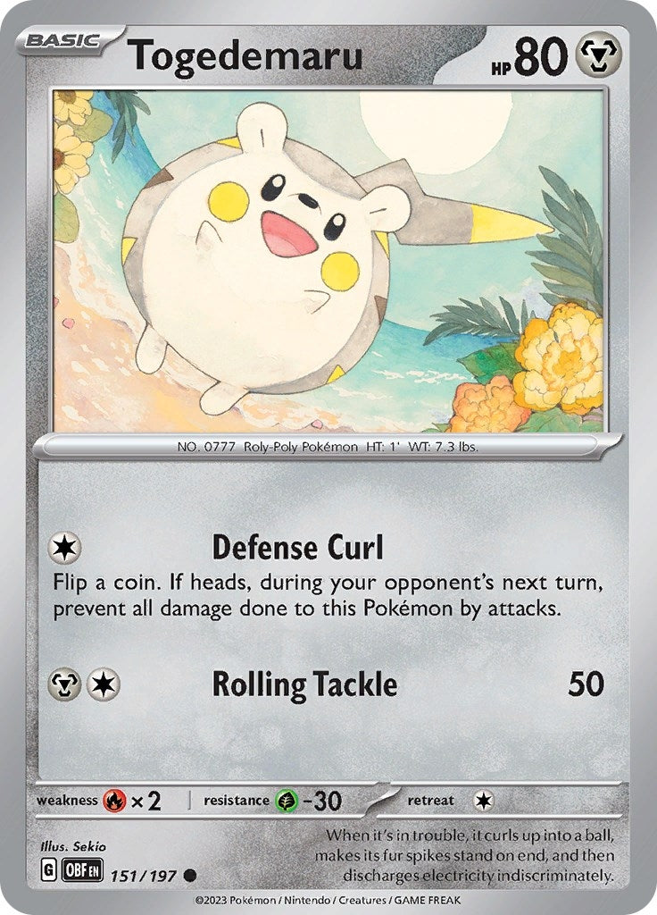 Image for Togedemaru (151/197) [SV03: Obsidian Flames] - Pokemon
