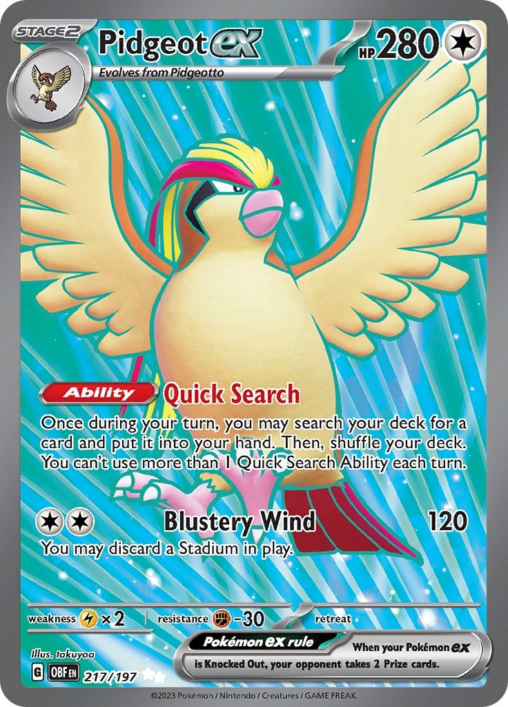 Image for Pidgeot ex (217/197) [SV03: Obsidian Flames] - Pokemon