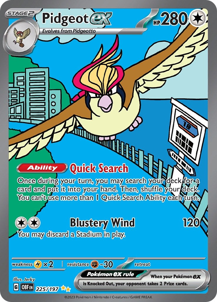 Image for Pidgeot ex (225/197) [SV03: Obsidian Flames] - Pokemon
