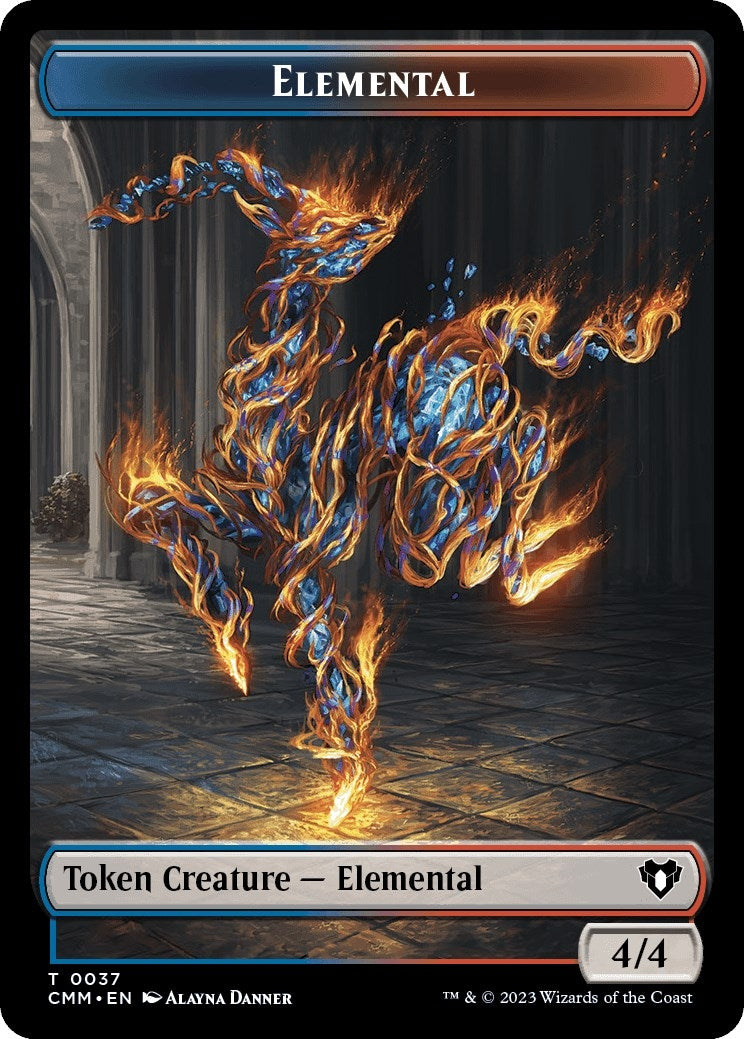 Image for Elemental (0037) // Human Soldier Double-Sided Token (37 // 6) [Commander Masters] - Magic: The Gathering