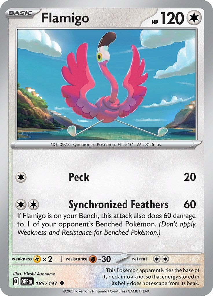Image for Flamigo (185/197) [SV03: Obsidian Flames] - Pokemon