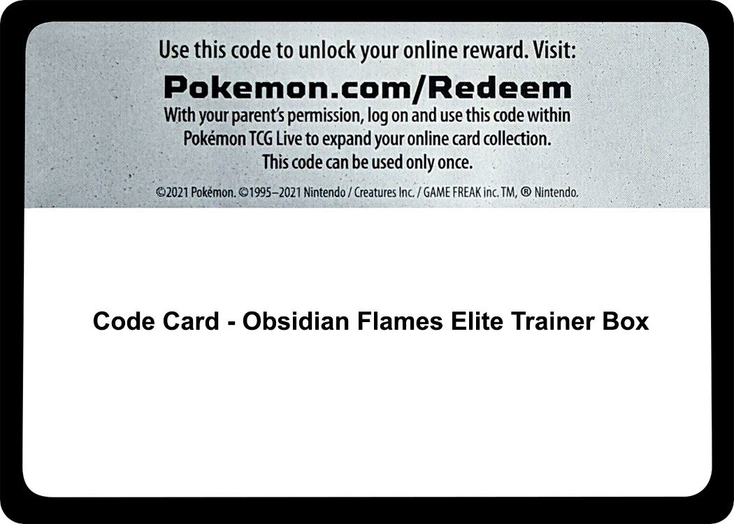 Image for Code Card - Obsidian Flames Elite Trainer Box [SV03: Obsidian Flames] - Pokemon