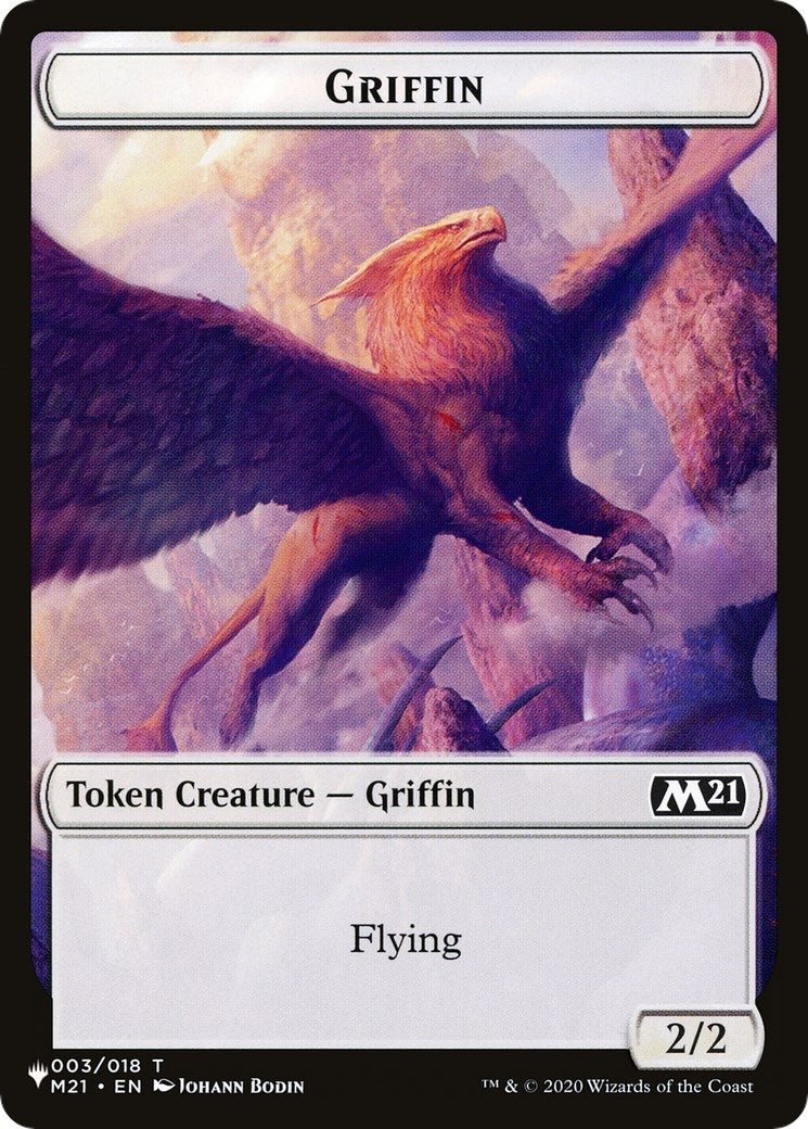 Image for Griffin // Warrior Double-sided Token (3 // 17) [The List Reprints] - Magic: The Gathering