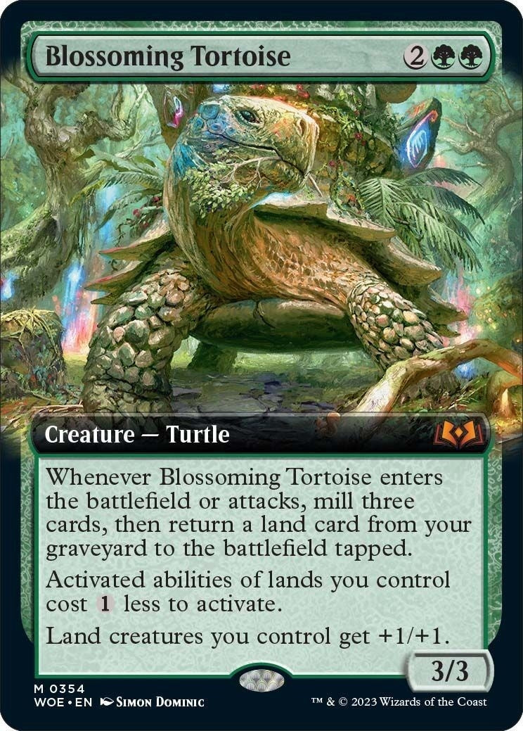 Image for Blossoming Tortoise (Extended Art) (354) [Wilds of Eldraine] - Magic: The Gathering