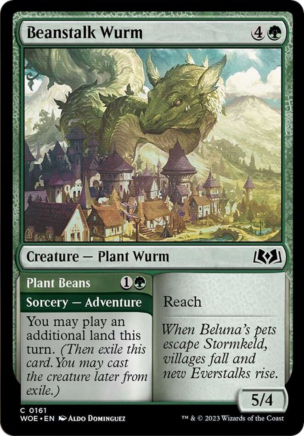 Image for Beanstalk Wurm (161) [Wilds of Eldraine] - Magic: The Gathering