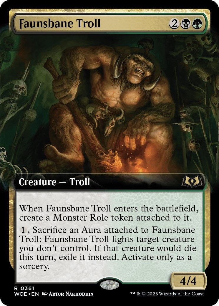 Image for Faunsbane Troll (Extended Art) (361) [Wilds of Eldraine] - Magic: The Gathering