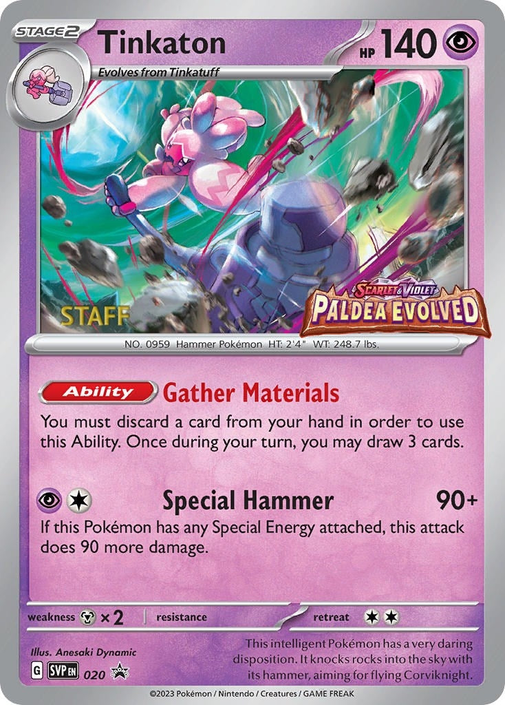 Tinkaton - 020 (Prerelease) [Staff] (020) [SV: Scarlet & Violet Promo Cards]