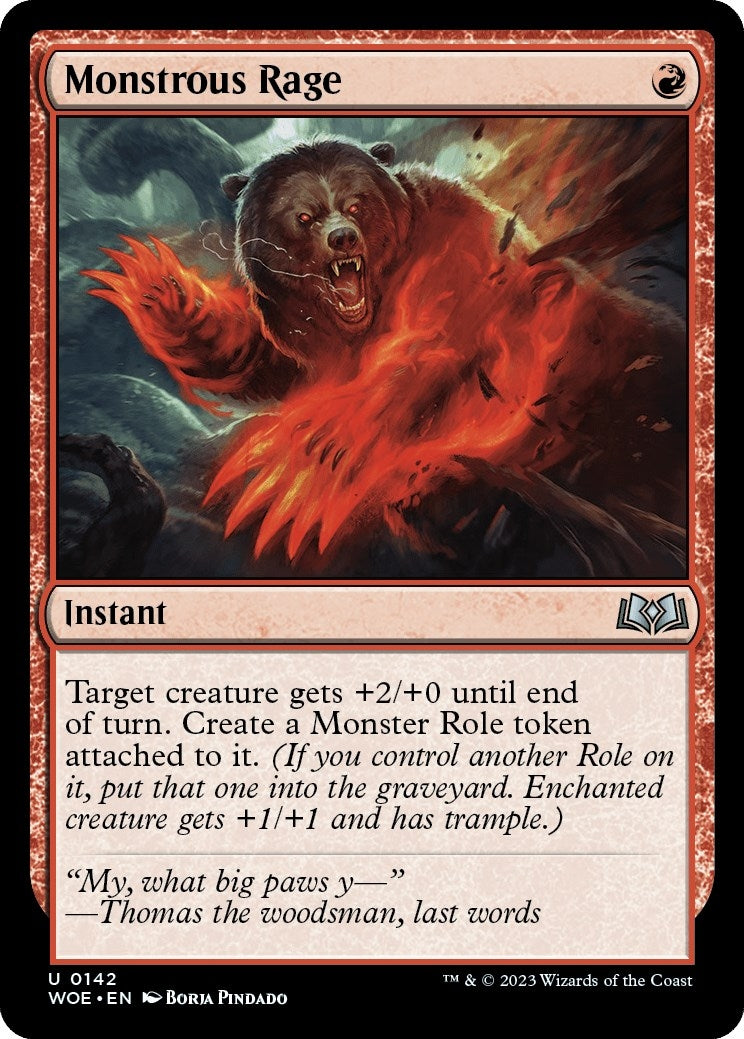Image for Monstrous Rage (142) [Wilds of Eldraine] - Magic: The Gathering