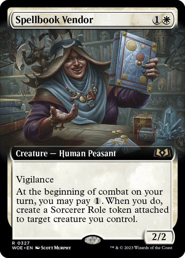 Image for Spellbook Vendor (Extended Art) (327) [Wilds of Eldraine] - Magic: The Gathering