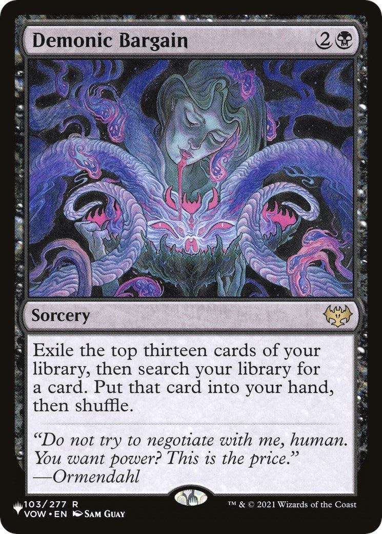 Image for Demonic Bargain (103/277) [The List Reprints] - Magic: The Gathering