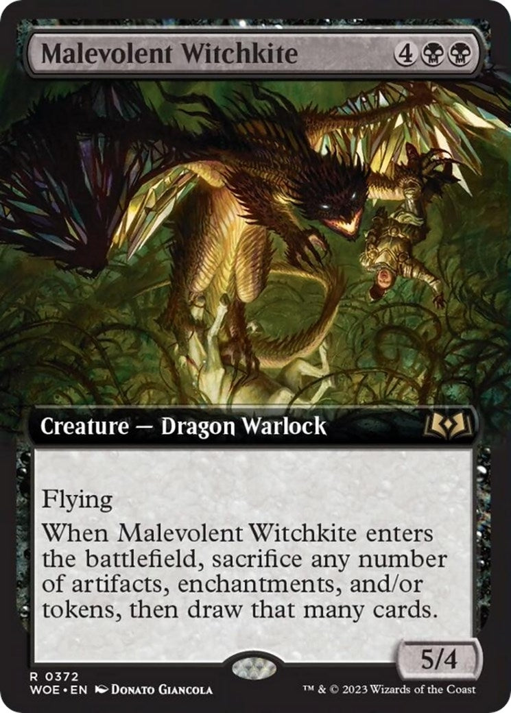 Image for Malevolent Witchkite (Extended Art) (372) [Wilds of Eldraine] - Magic: The Gathering
