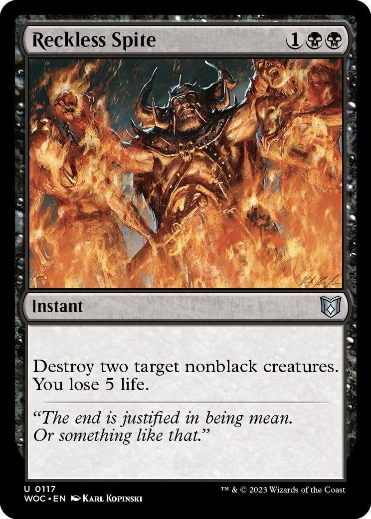 Image for Reckless Spite (117) [Wilds of Eldraine] - Magic: The Gathering