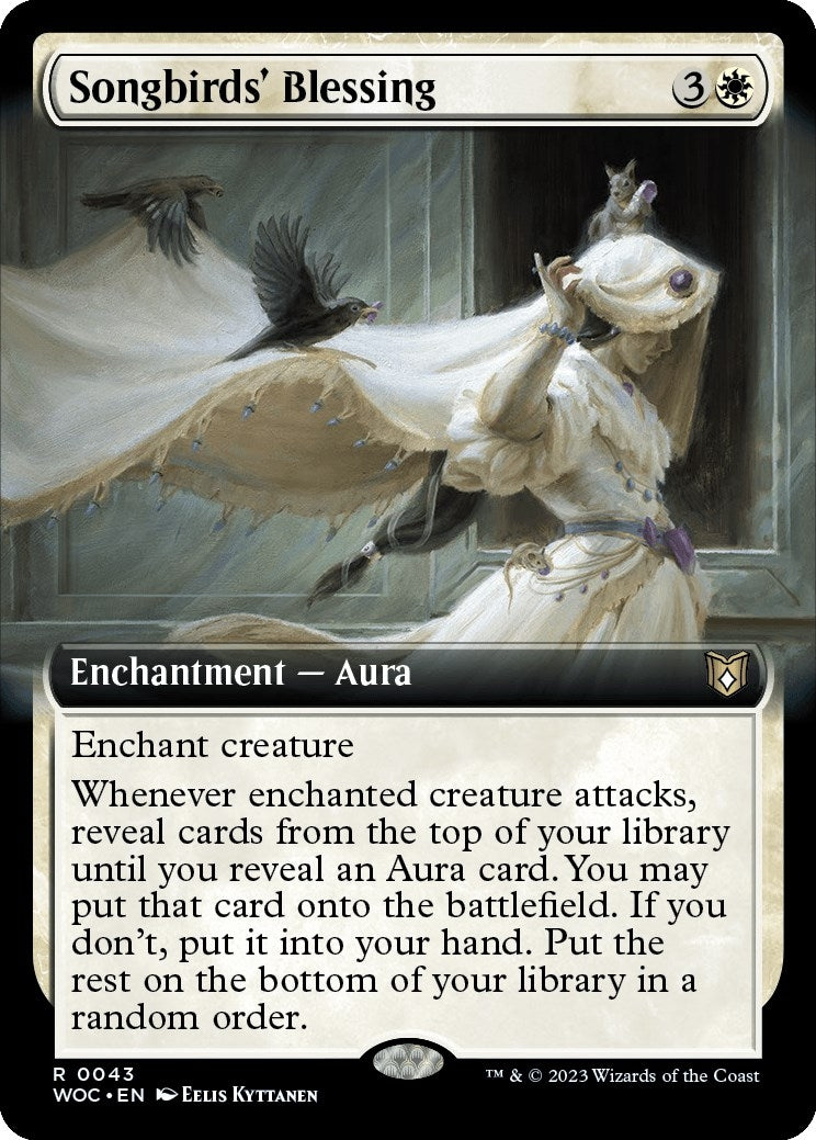 Image for Songbirds' Blessing (Extended Art) (43) [Wilds of Eldraine] - Magic: The Gathering