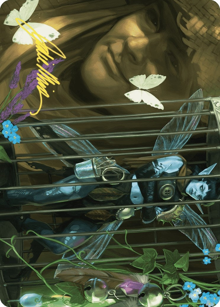 Image for Cooped Up Art Card (Gold-Stamped Signature) (1) [Wilds of Eldraine] - Magic: The Gathering
