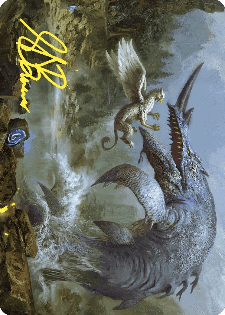 Image for Horned Loch-Whale Art Card (Gold-Stamped Signature) (6) [Wilds of Eldraine] - Magic: The Gathering