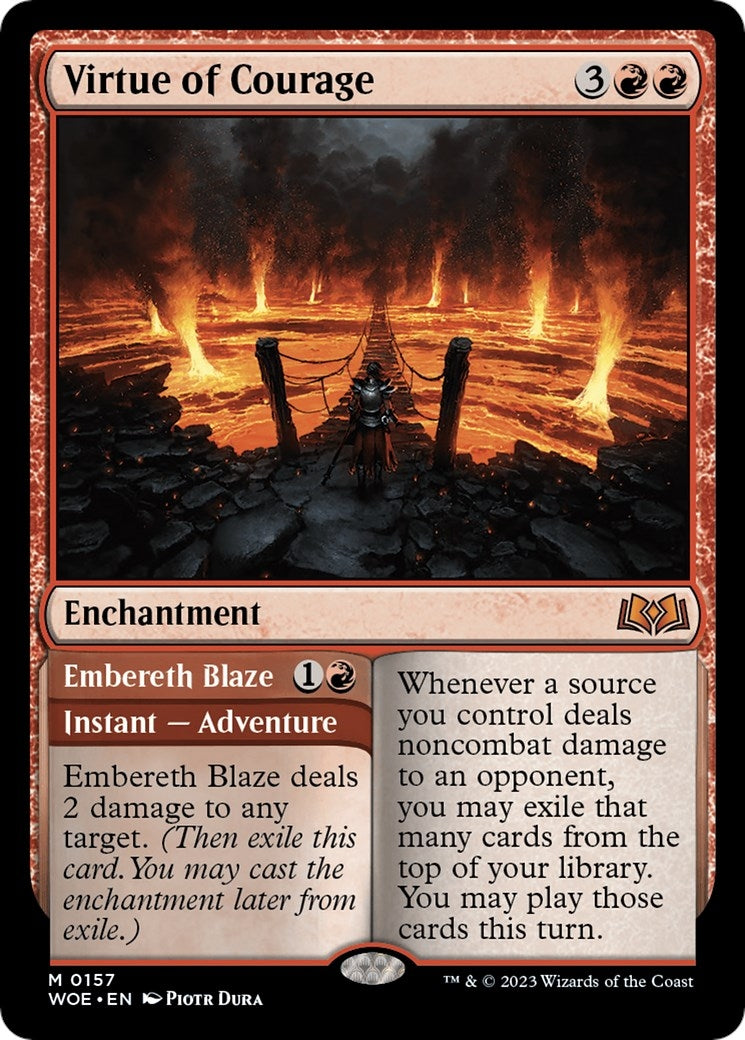 Image for Virtue of Courage (157) [Wilds of Eldraine] - Magic: The Gathering