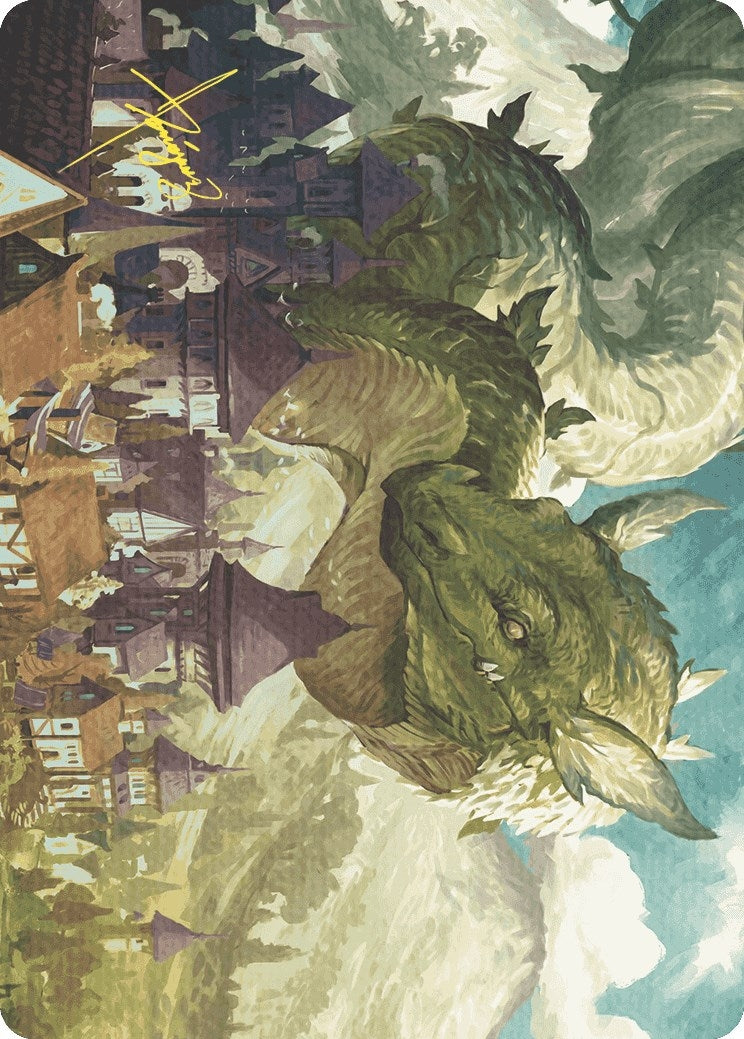 Image for Beanstalk Wurm Art Card (Gold-Stamped Signature) (23) [Wilds of Eldraine] - Magic: The Gathering