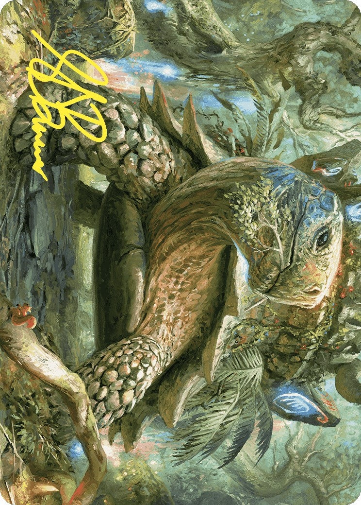Image for Blossoming Tortoise Art Card (Gold-Stamped Signature) (24) [Wilds of Eldraine] - Magic: The Gathering