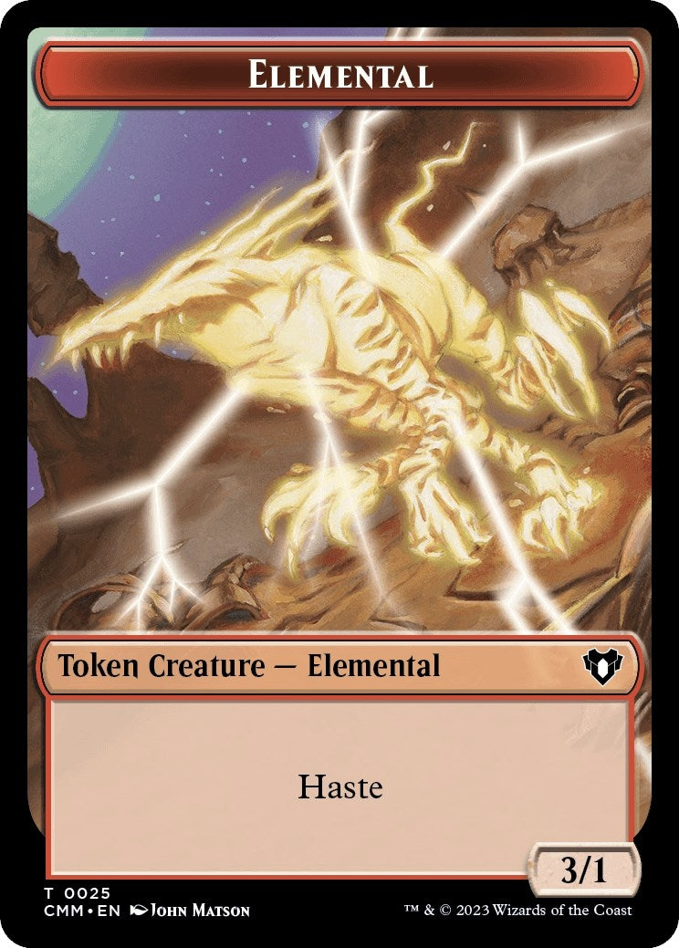 Image for Elemental (0025) // Saproling Double-Sided Token (25 // 35) [Commander Masters] - Magic: The Gathering