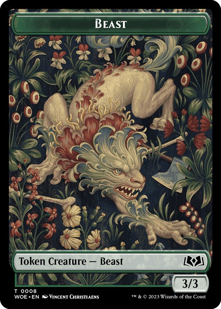 Image for Beast // Food (0010) Double-Sided Token (8 // 10) [Wilds of Eldraine] - Magic: The Gathering