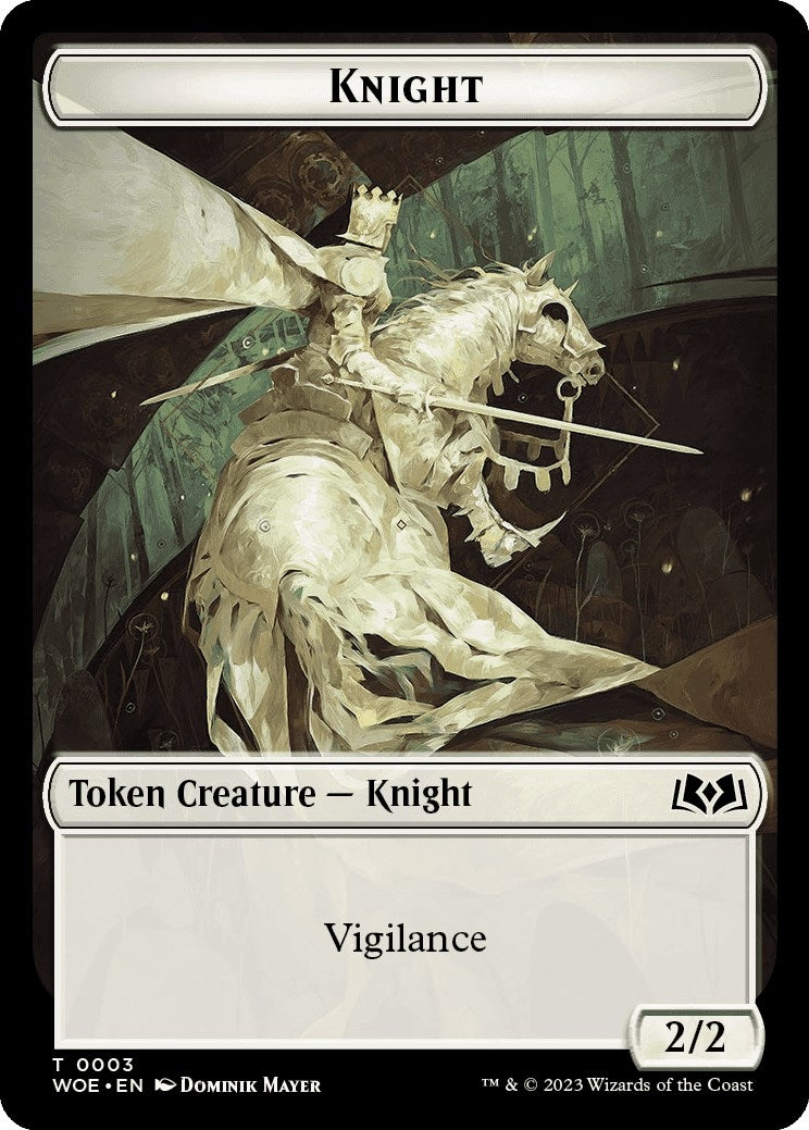 Knight // Food (0013) Double-Sided Token (3 // 13) [Wilds of Eldraine Tokens]