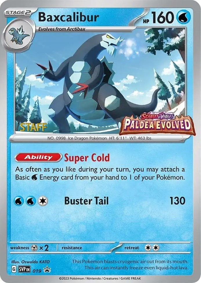 Image for Baxcalibur - 019 (Prerelease) [Staff] (019) [SV: Scarlet & Violet Promo Cards] - Pokemon