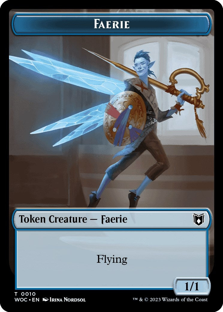 Image for Faerie // Saproling Double-Sided Token (10 // 15) [Wilds of Eldraine] - Magic: The Gathering